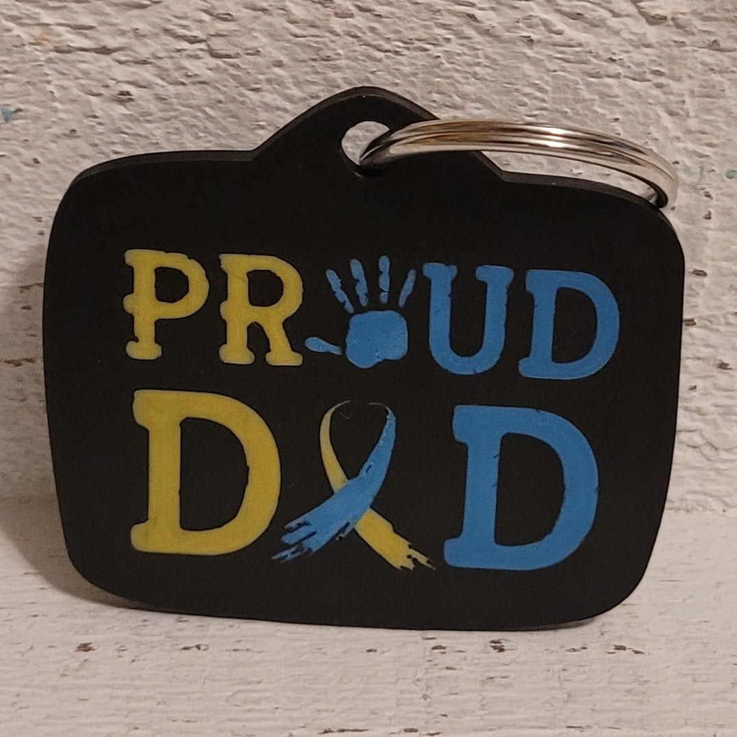 Proud Dad โ Down Syndrome Awareness Keychain