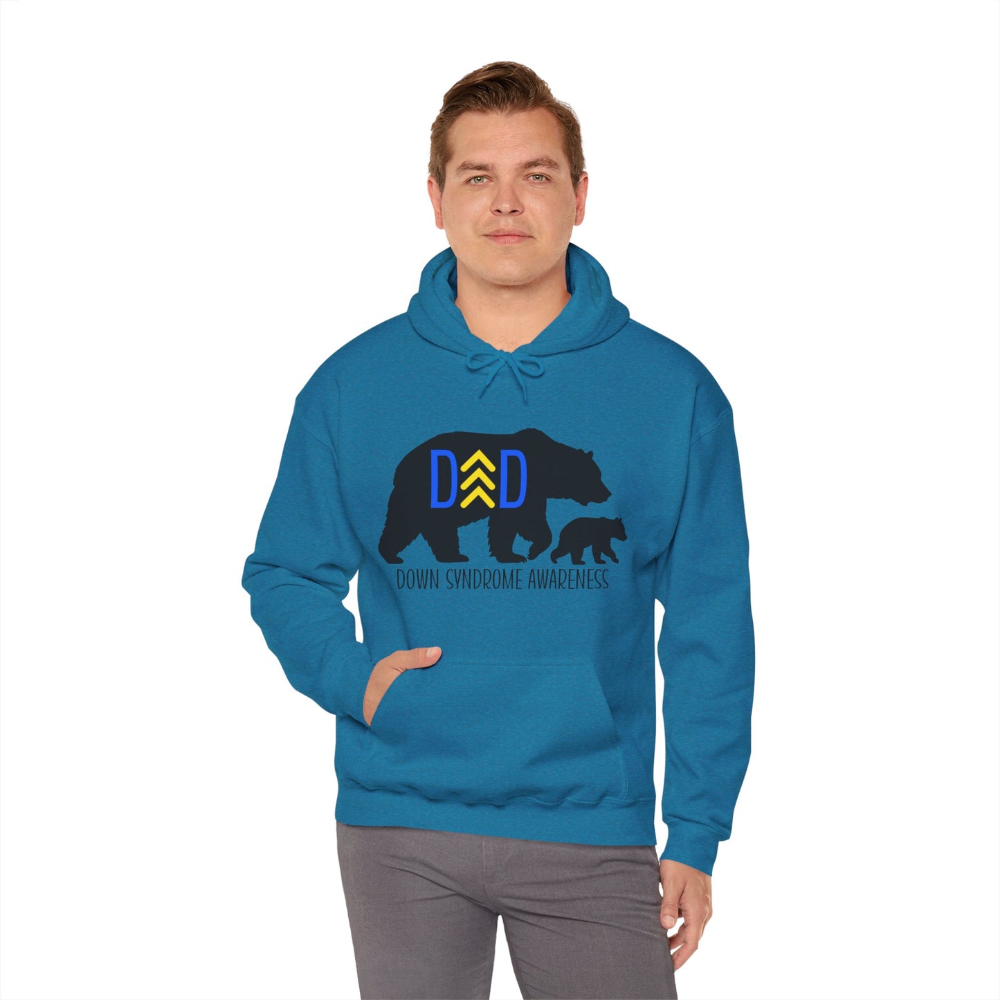 Down Syndrome Dad Bear - Unisex Heavy Blend™ Hooded Sweatshirt