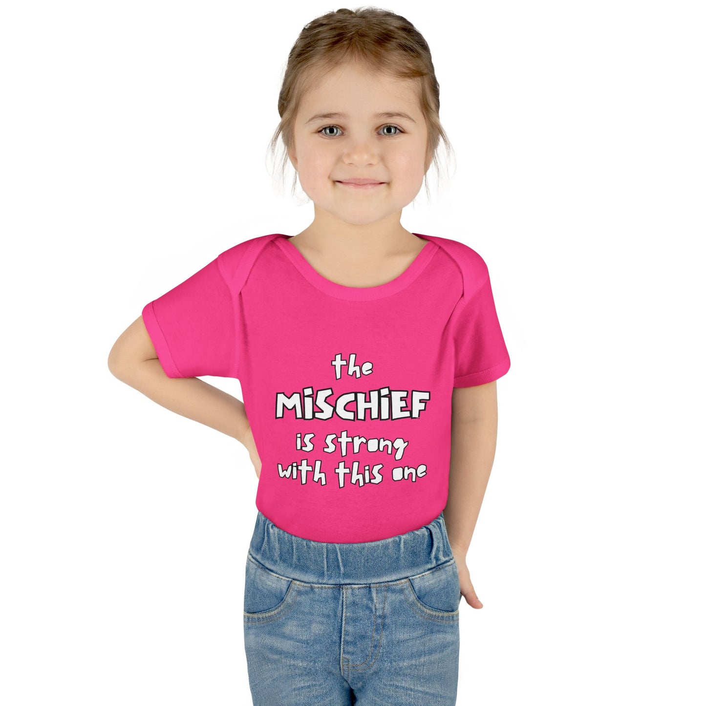 "The Mischief Is Strong With This One" – Funny Baby Bodysuit