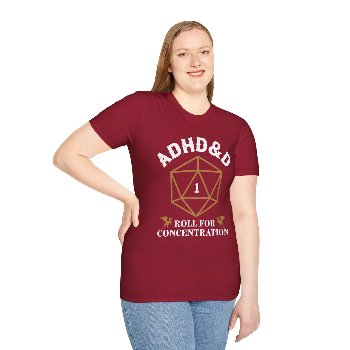 ADHD&D "Roll for Concentration" T-Shirt – Funny Gamer ADHD Awareness Tee
