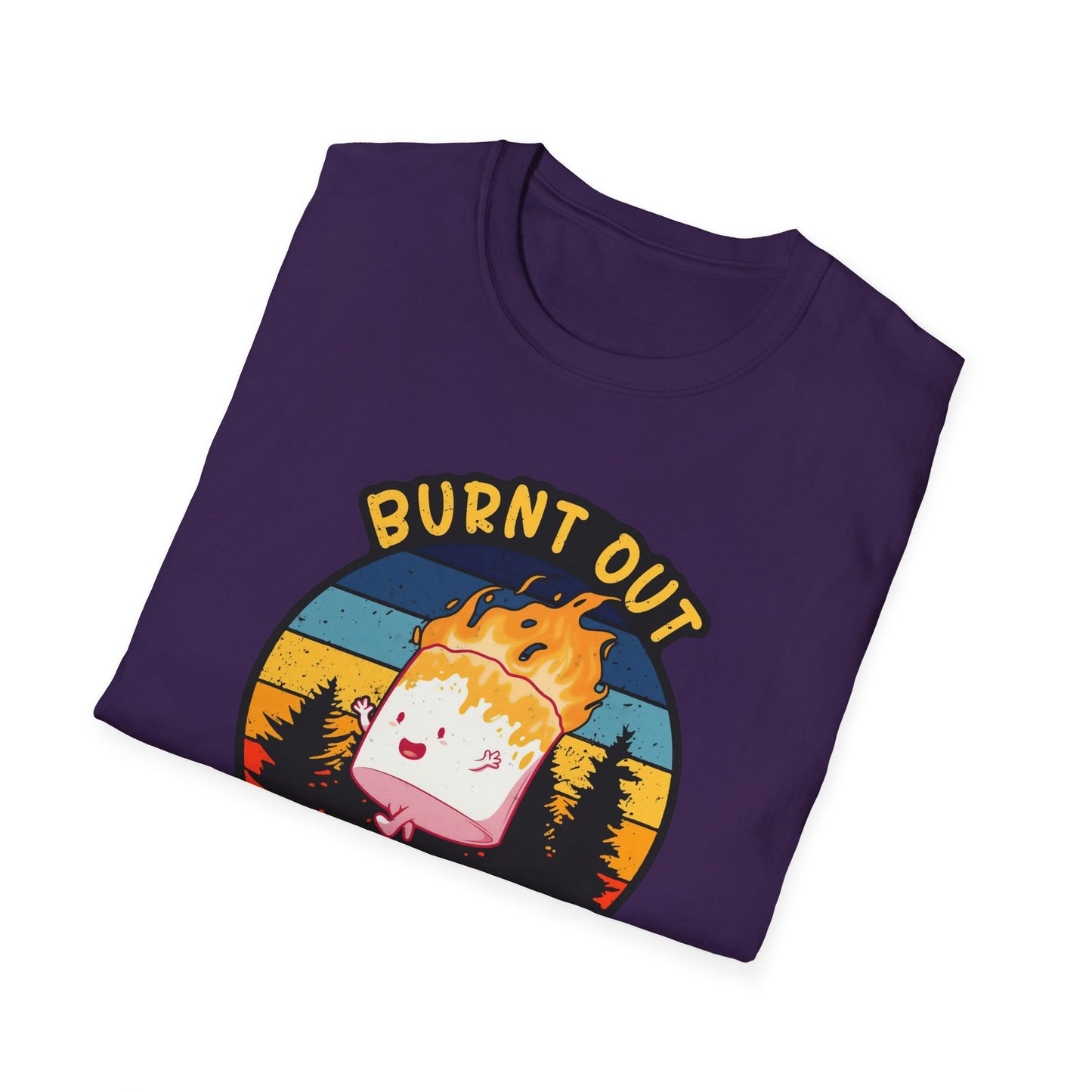 "Burnt Out But Optimistic" T-Shirt — Cute Retro Campfire Graphic Tee