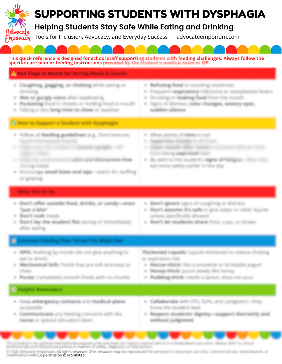 Supporting Students with Dysphagia – Practical Strategies Handout (Printable PDF)