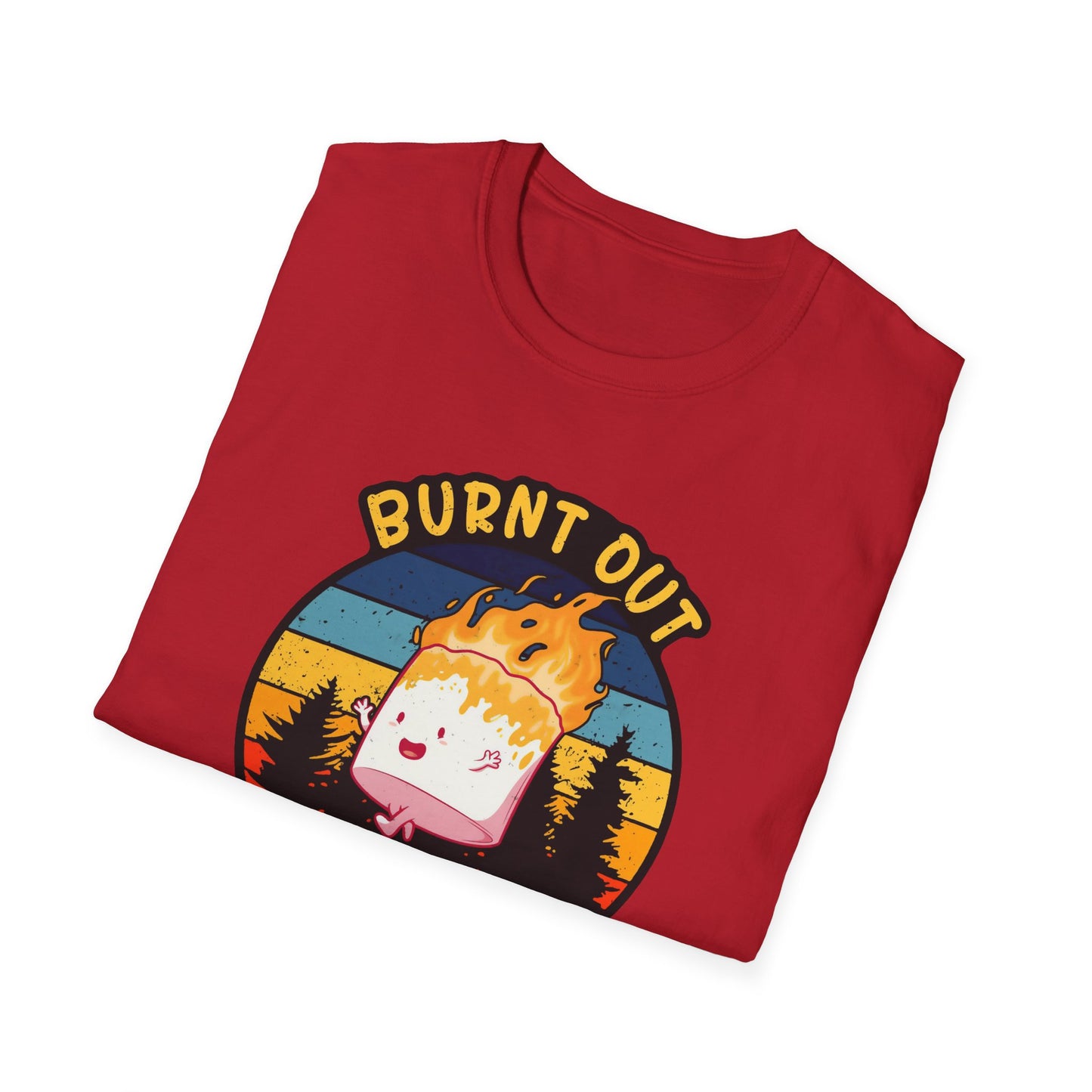 "Burnt Out But Optimistic" T-Shirt — Cute Retro Campfire Graphic Tee
