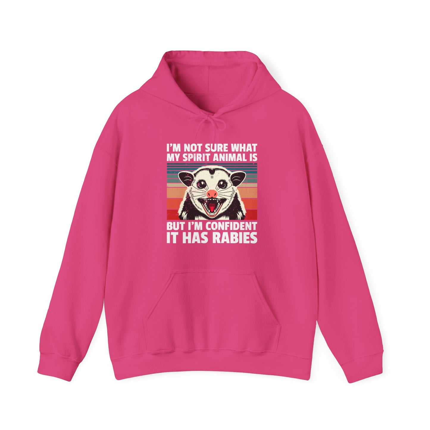 Rabid Possum Retro Hoodie – "I'm Not Sure What My Spirit Animal Is But I'm Confident It Has Rabies"