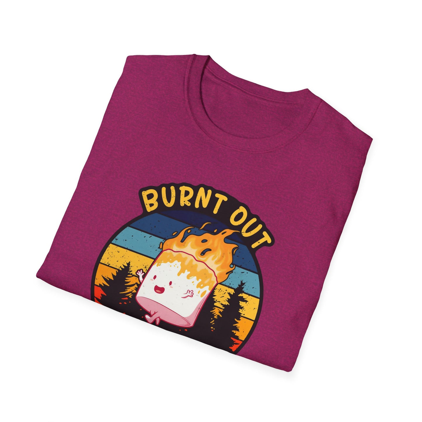 "Burnt Out But Optimistic" T-Shirt — Cute Retro Campfire Graphic Tee