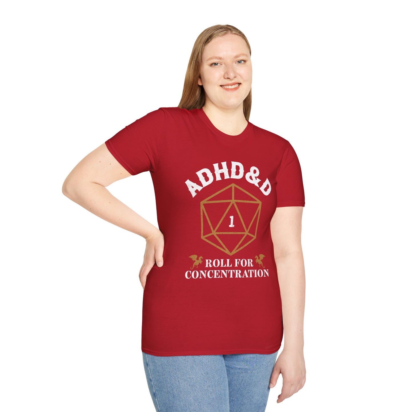 ADHD&D "Roll for Concentration" T-Shirt – Funny Gamer ADHD Awareness Tee