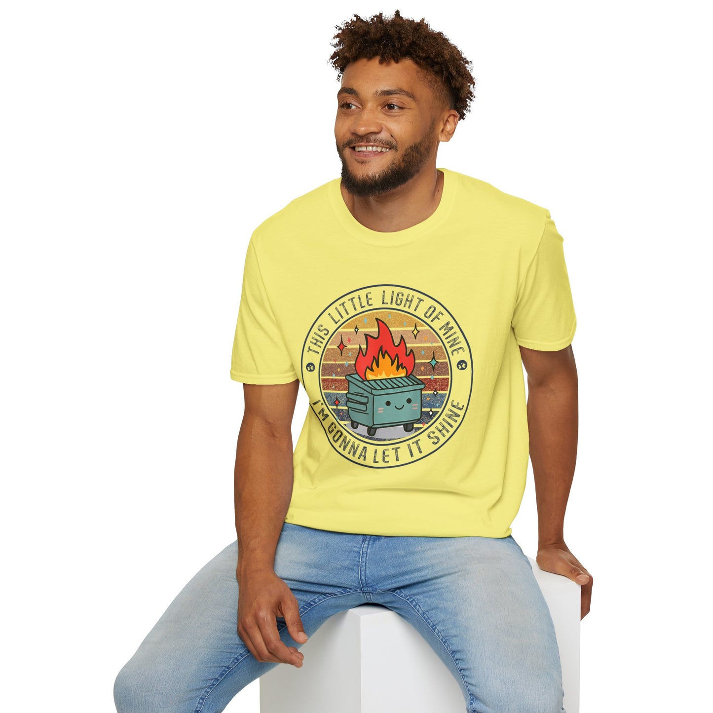 Funny Dumpster Fire T-Shirt — “This Little Light of Mine, I’m Gonna Let It Shine”