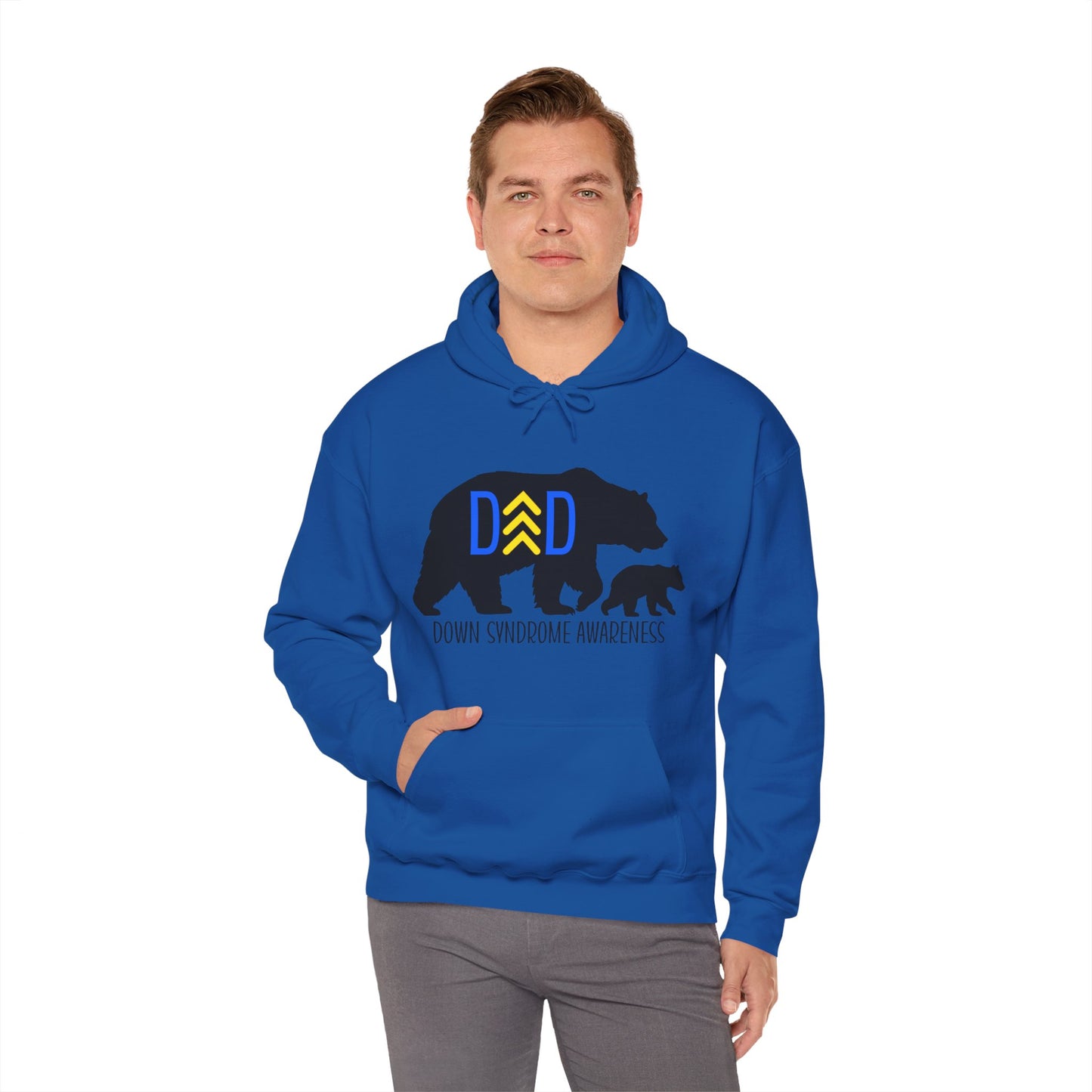 Down Syndrome Dad Bear - Unisex Heavy Blend™ Hooded Sweatshirt