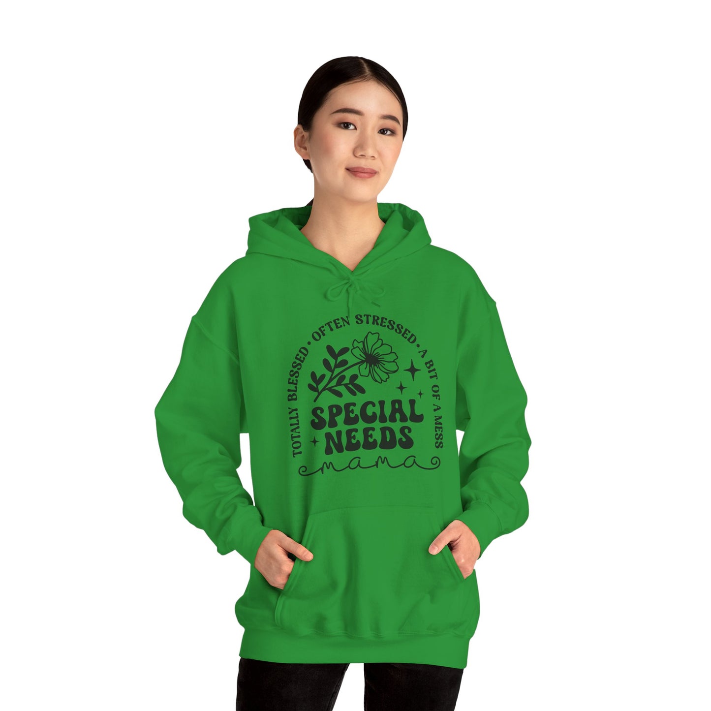 Special Needs Mama Hoodie — "Totally Blessed, Often Stressed" Comfort Pullover