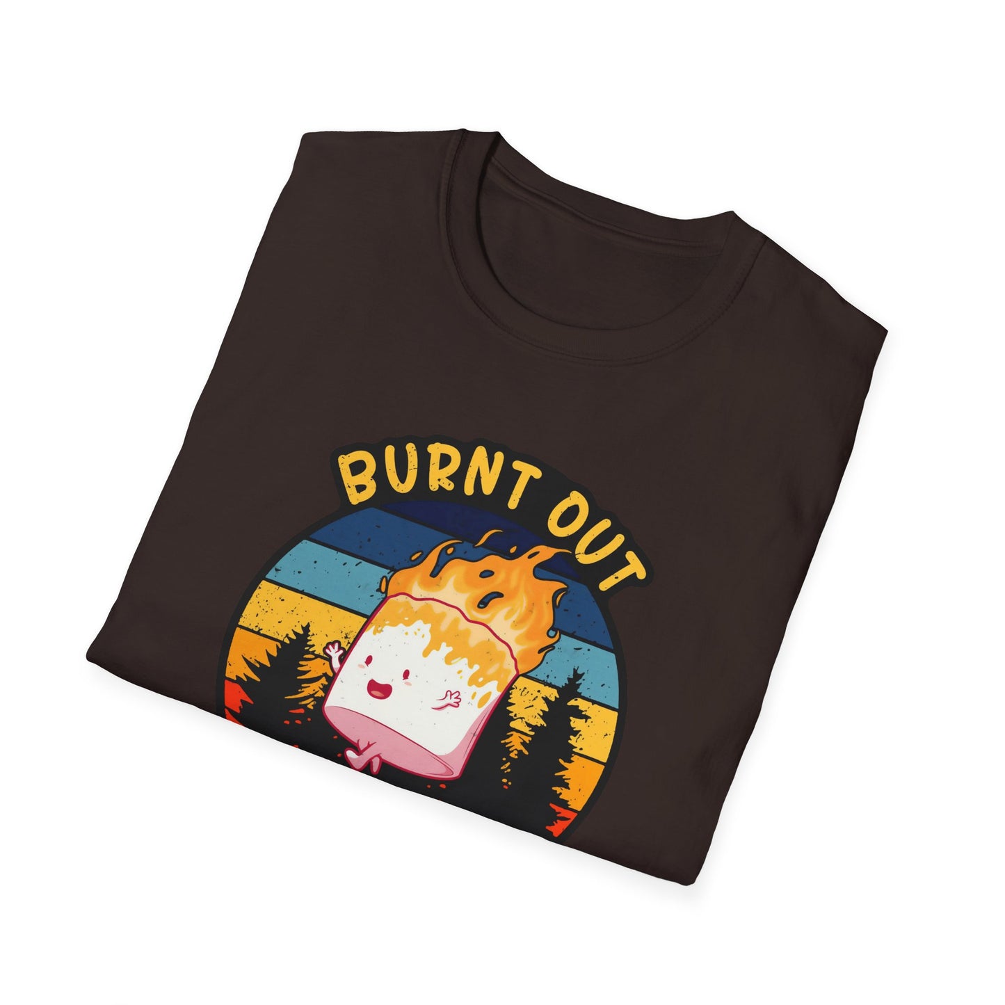"Burnt Out But Optimistic" T-Shirt — Cute Retro Campfire Graphic Tee