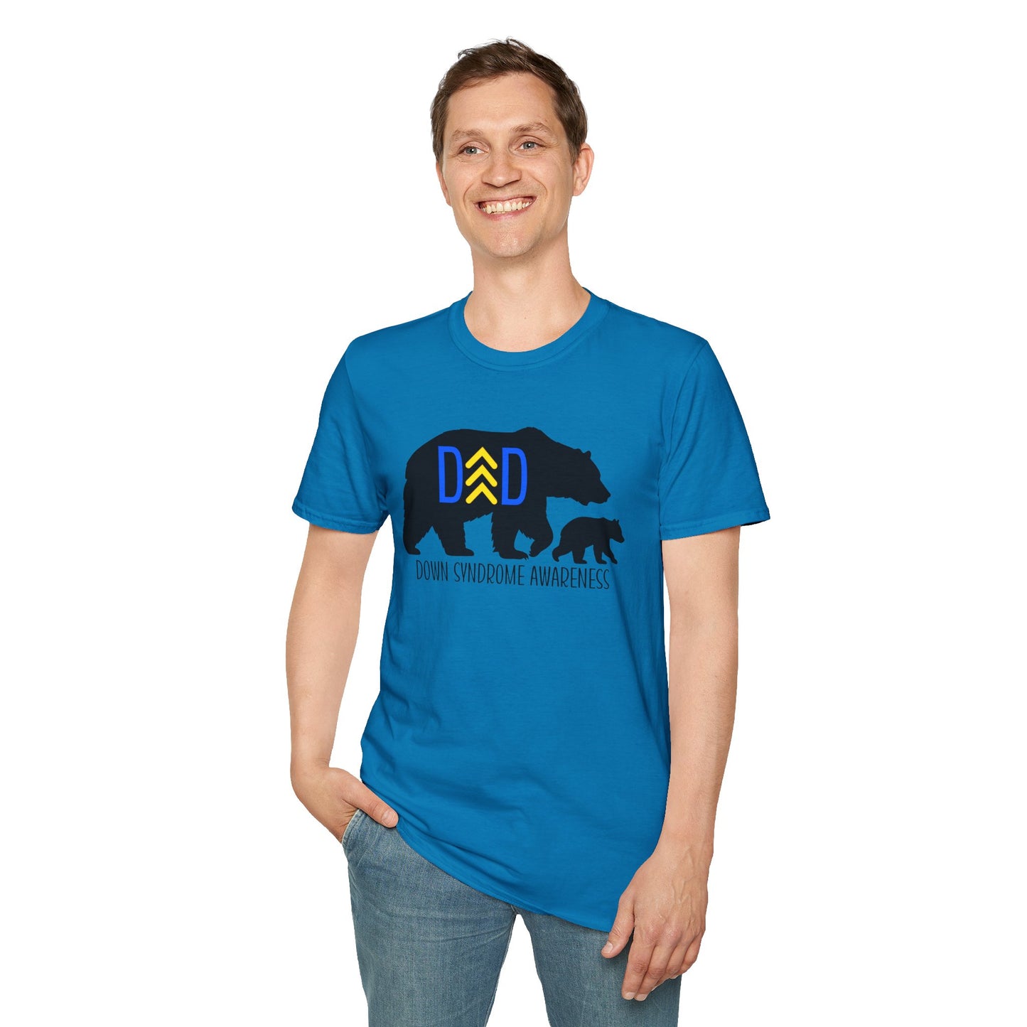 Down Syndrome Dad Bear – Unisex Softstyle T-Shirt