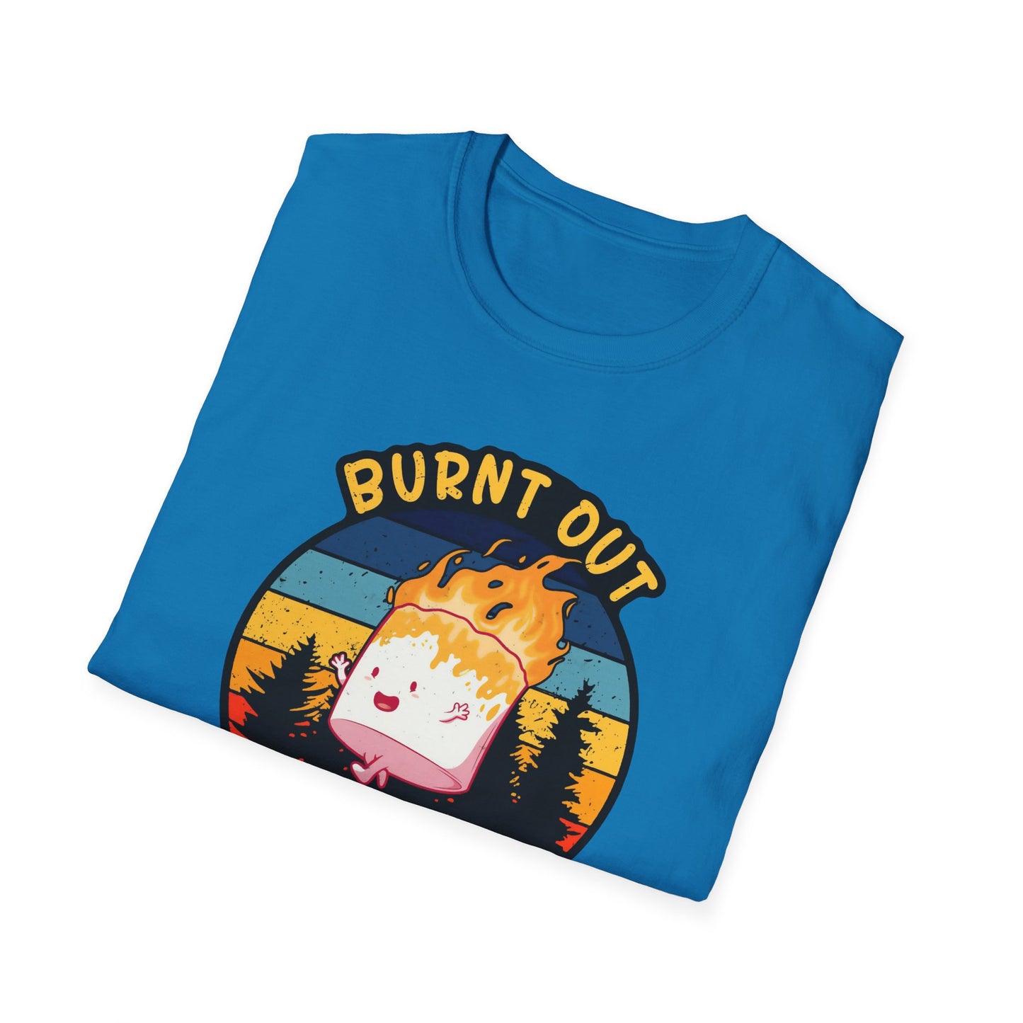 "Burnt Out But Optimistic" T-Shirt — Cute Retro Campfire Graphic Tee