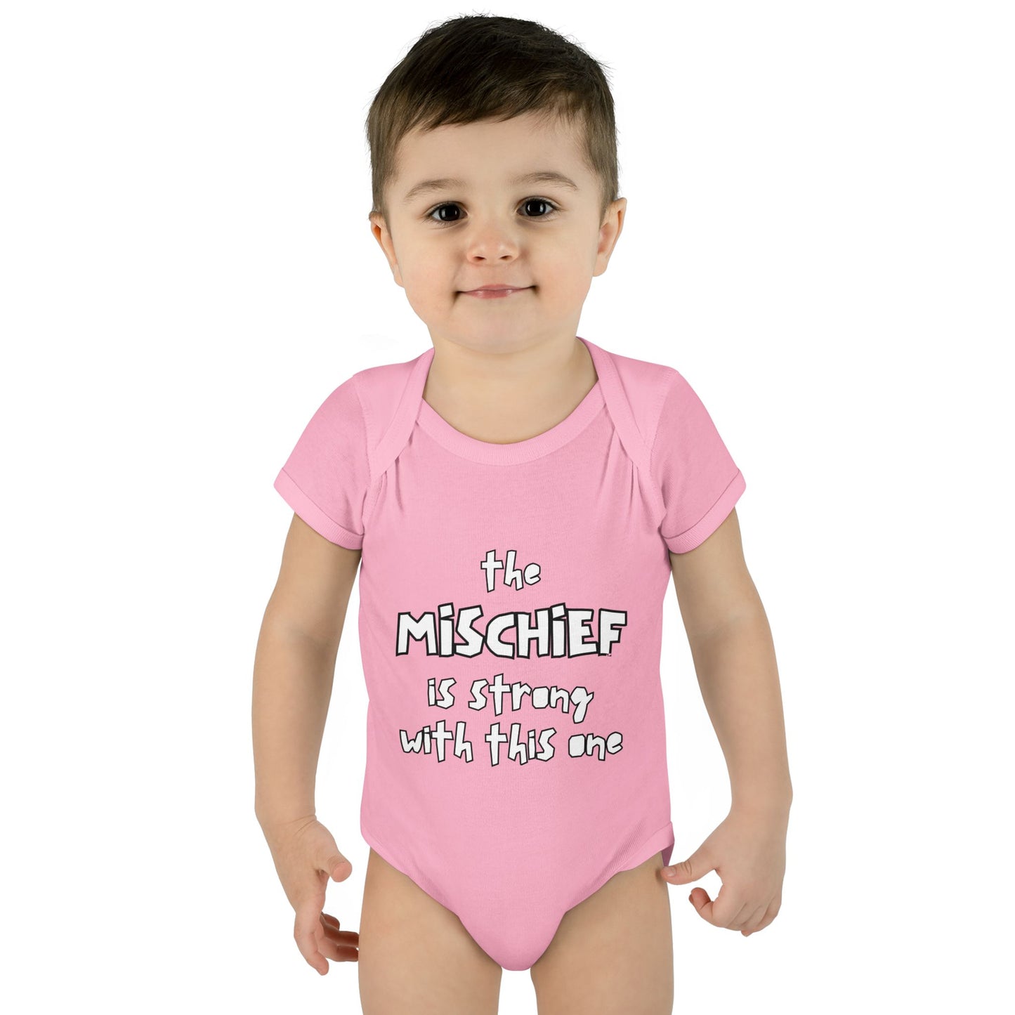 "The Mischief Is Strong With This One" – Funny Baby Bodysuit