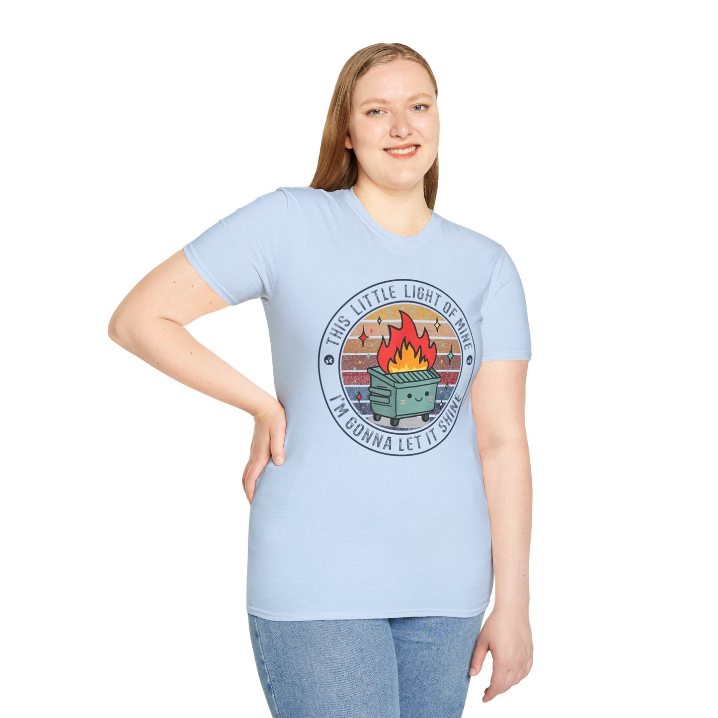 Funny Dumpster Fire T-Shirt — “This Little Light of Mine, I’m Gonna Let It Shine”