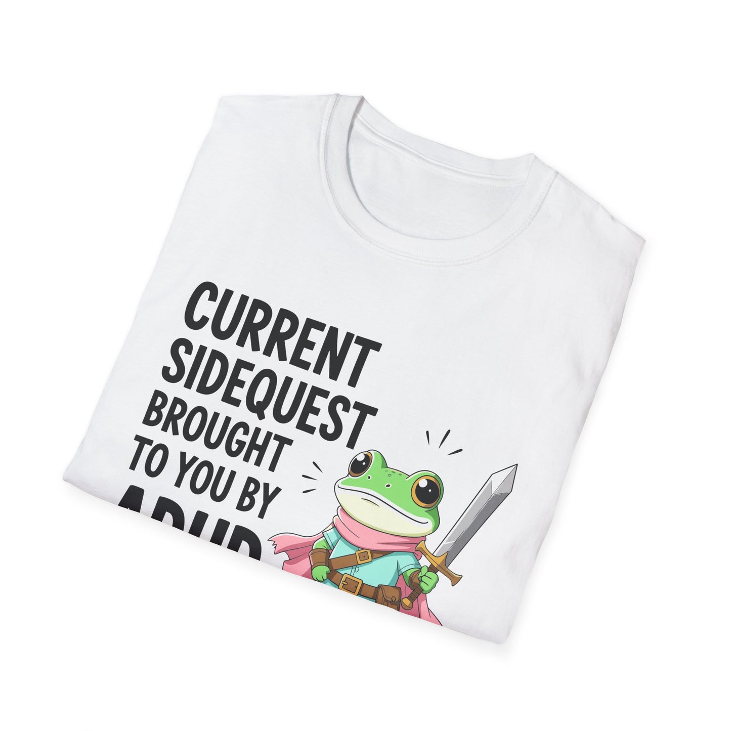 ADHD Sidequest Shirt — Cute Frog Knight Graphic Tee