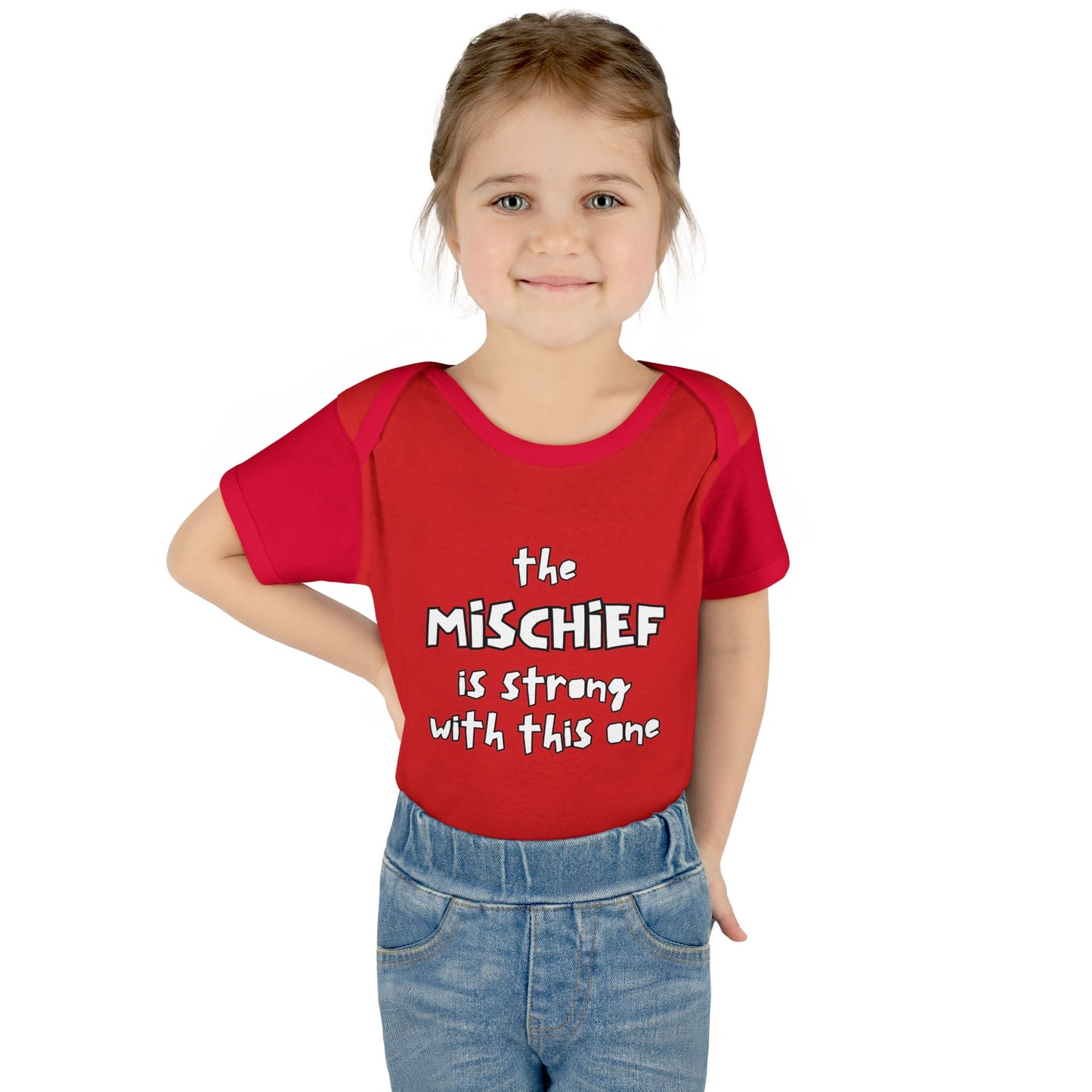 "The Mischief Is Strong With This One" – Funny Baby Bodysuit