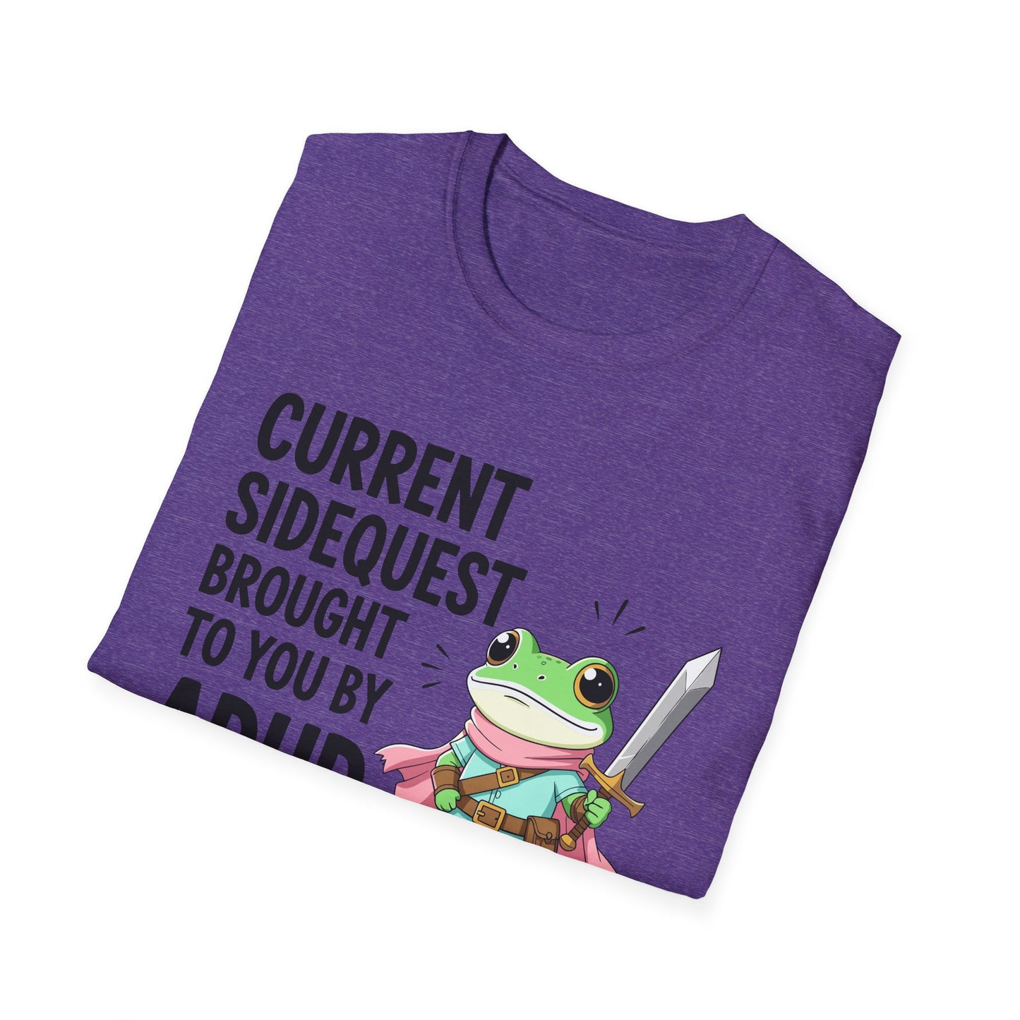 ADHD Sidequest Shirt — Cute Frog Knight Graphic Tee