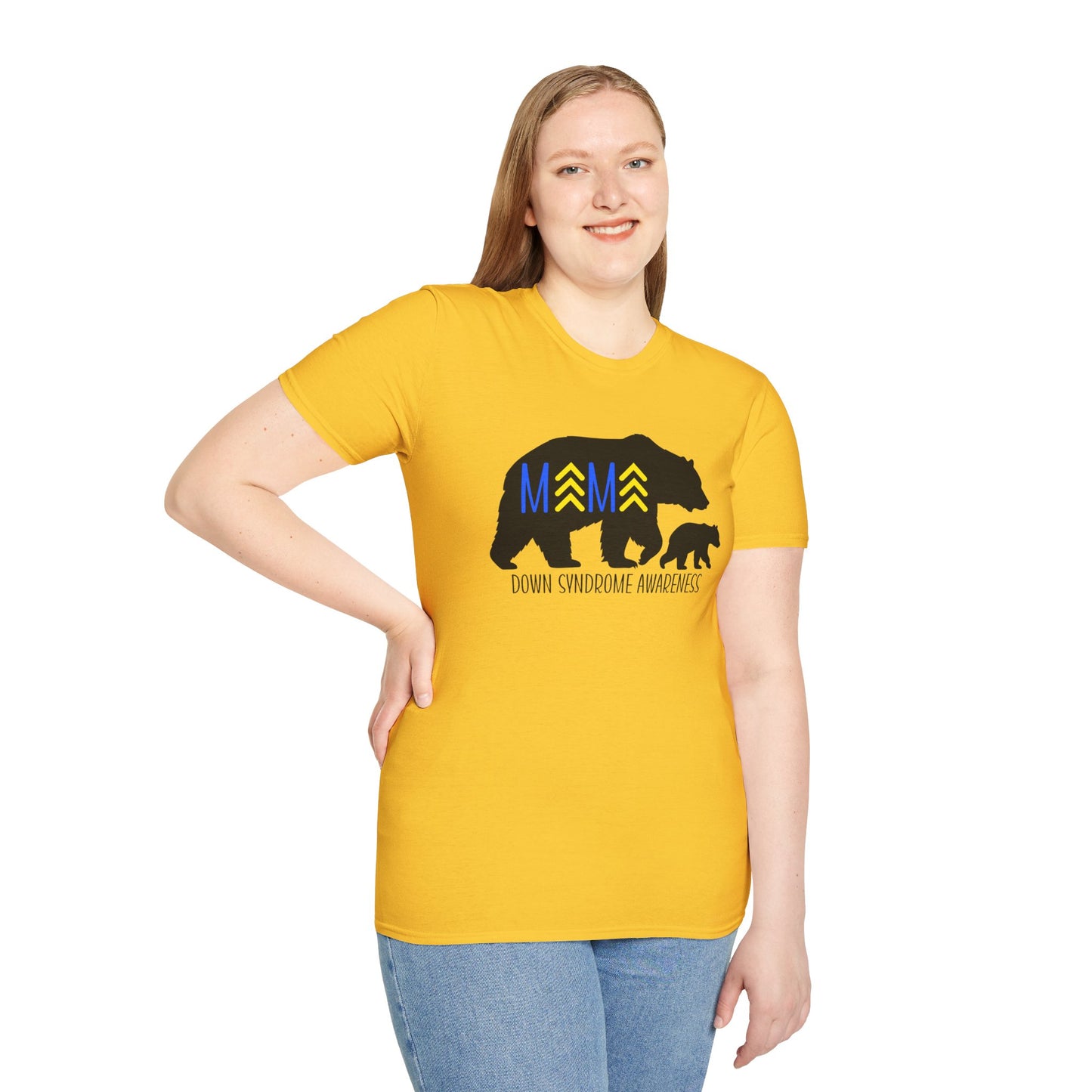 Down Syndrome Mama Bear - Unisex Softstyle T-Shirt