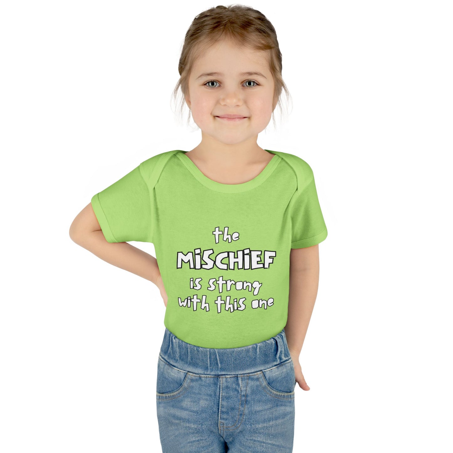 "The Mischief Is Strong With This One" – Funny Baby Bodysuit