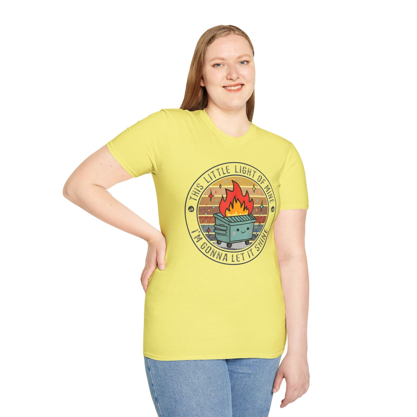 Funny Dumpster Fire T-Shirt — “This Little Light of Mine, I’m Gonna Let It Shine”