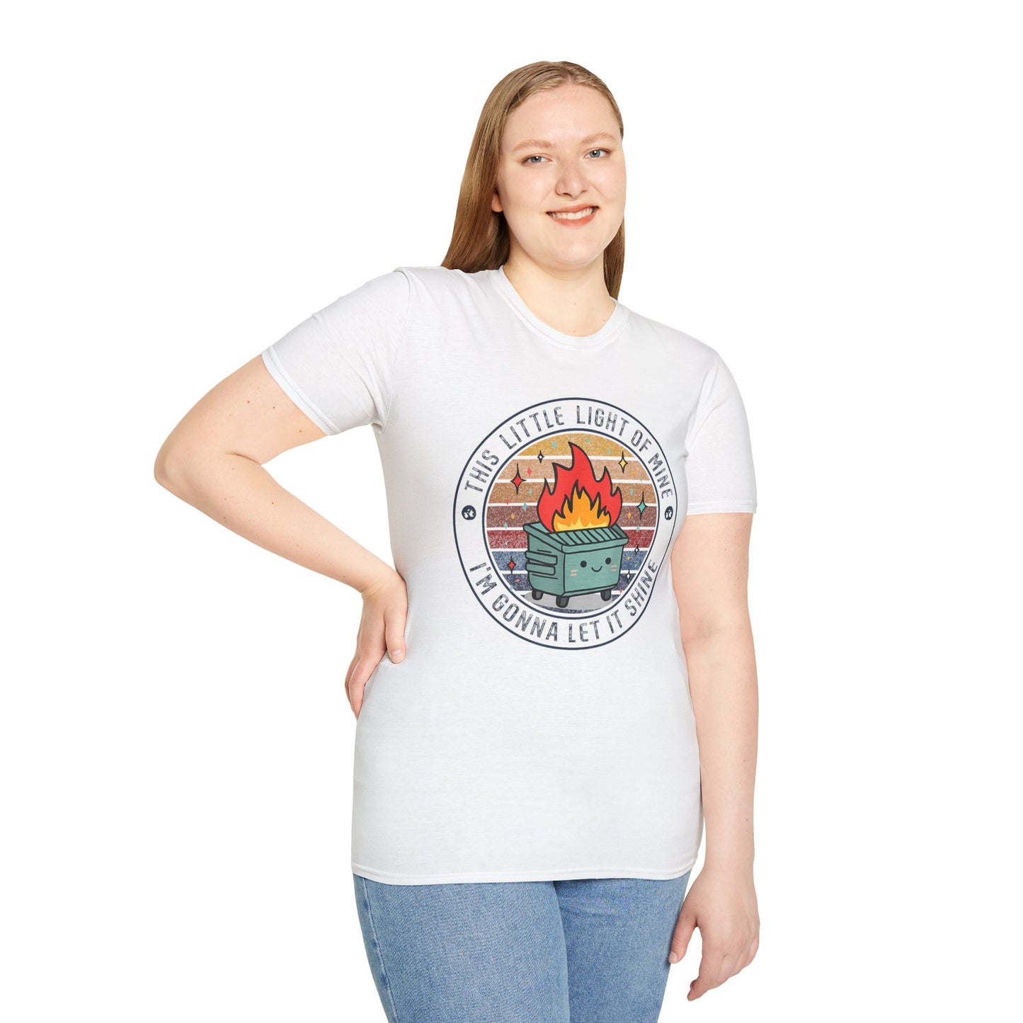 Funny Dumpster Fire T-Shirt — “This Little Light of Mine, I’m Gonna Let It Shine”