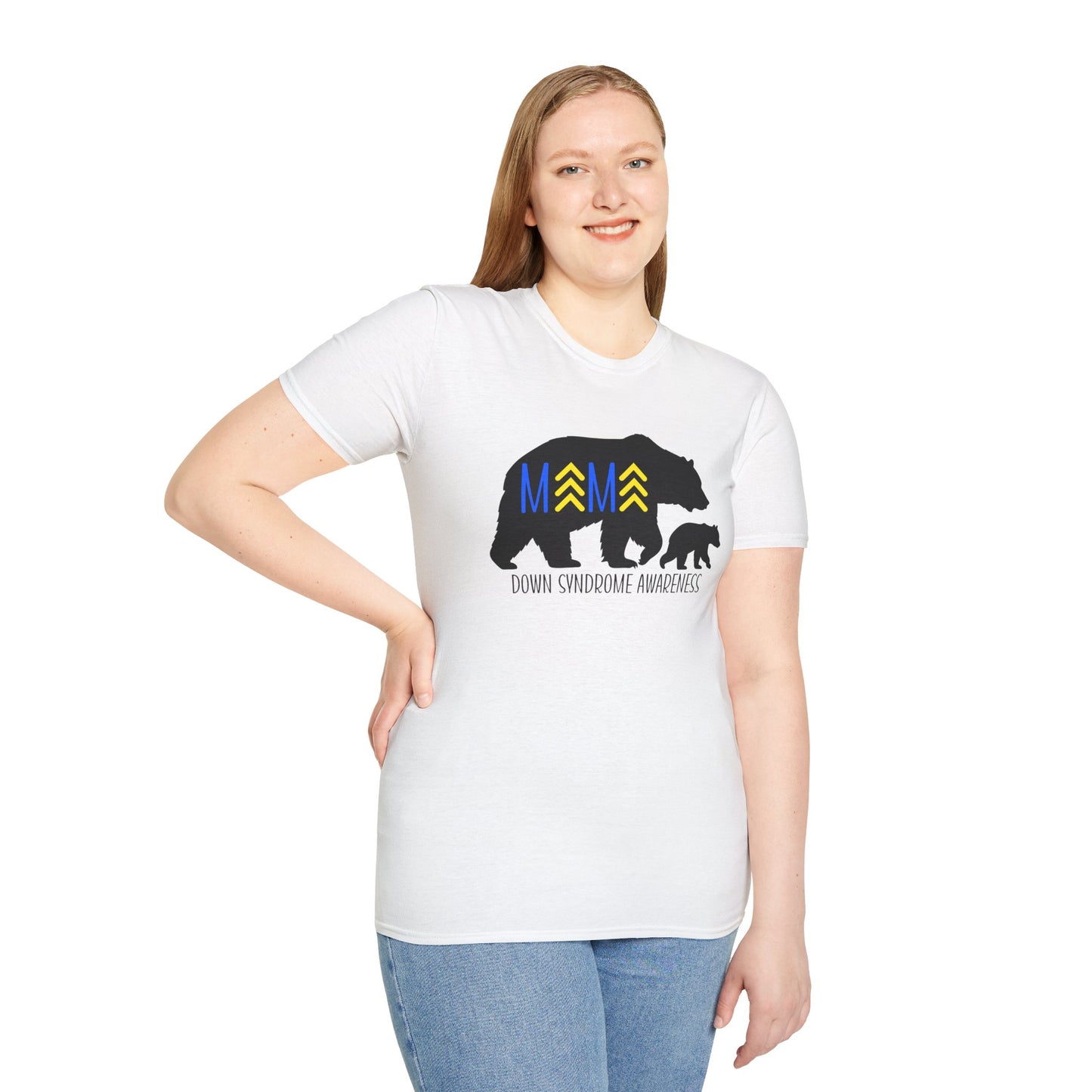 Down Syndrome Mama Bear - Unisex Softstyle T-Shirt