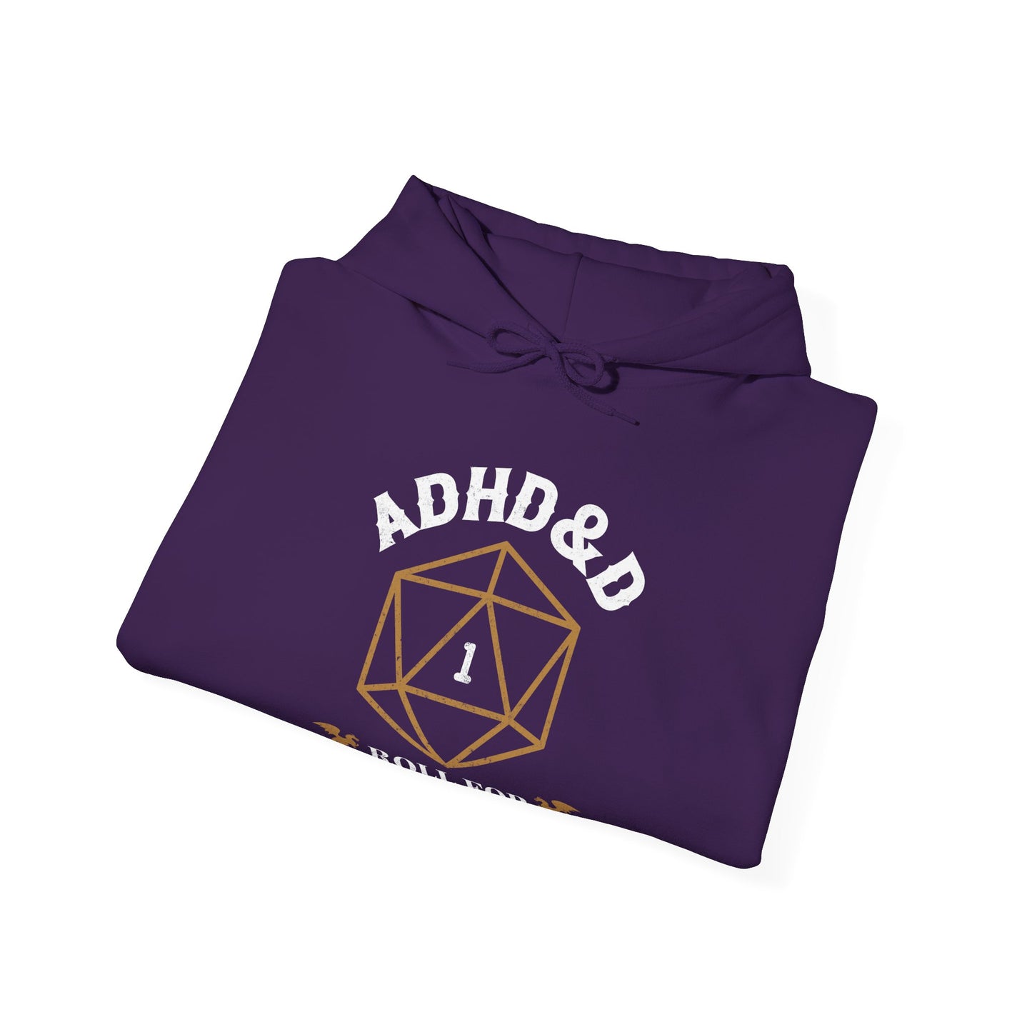 ADHD&D "Roll for Concentration" Hoodie — Gamers' Funny D20 Sweatshirt