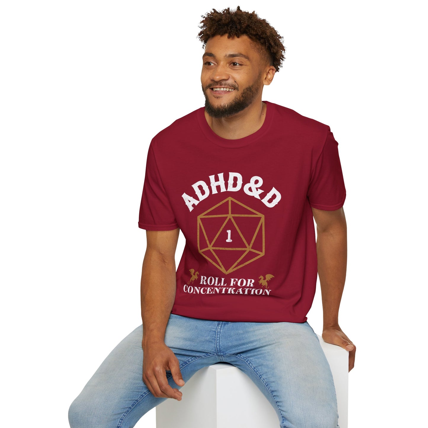ADHD&D "Roll for Concentration" T-Shirt – Funny Gamer ADHD Awareness Tee
