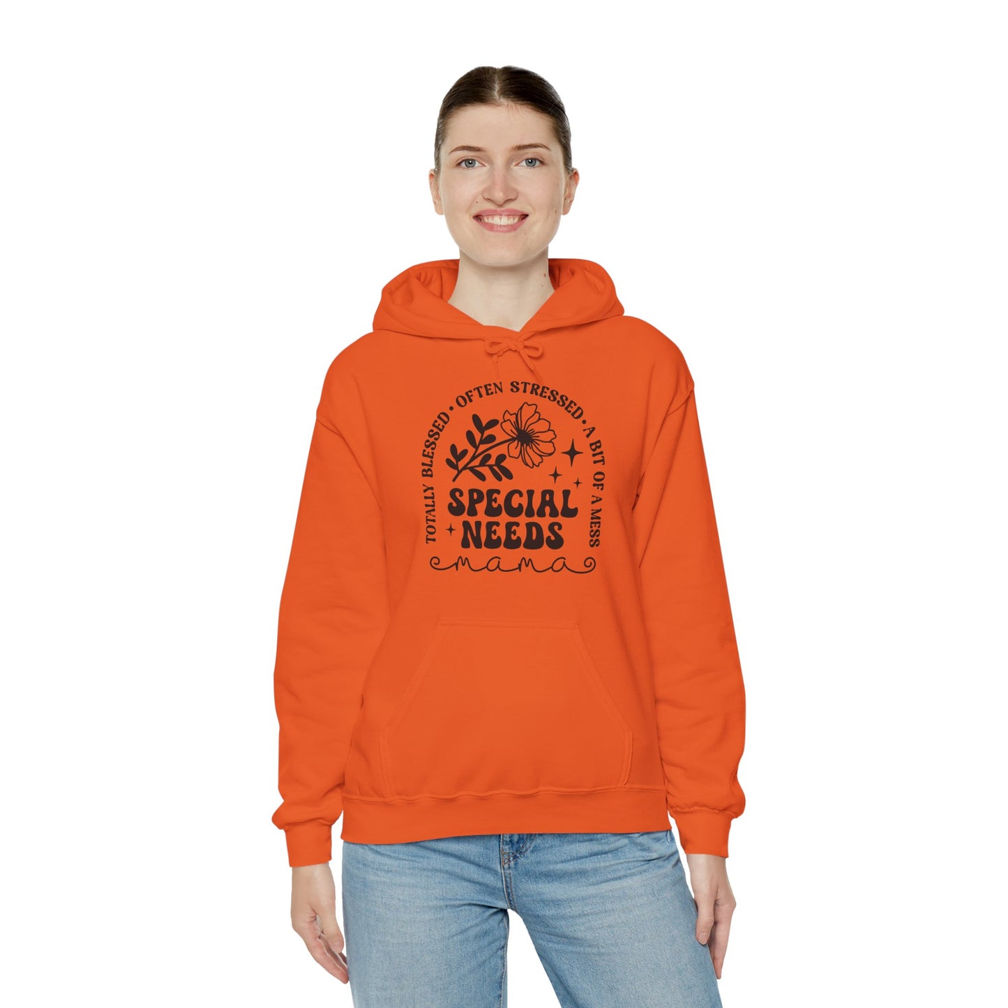 Special Needs Mama Hoodie — "Totally Blessed, Often Stressed" Comfort Pullover