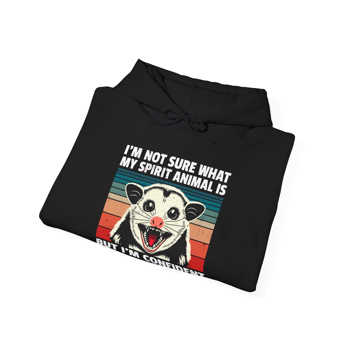 Rabid Possum Retro Hoodie – "I'm Not Sure What My Spirit Animal Is But I'm Confident It Has Rabies"