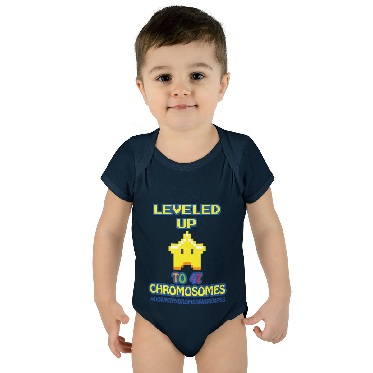 Leveled Up to 47 Chromosomes Baby Bodysuit | Down Syndrome Awareness