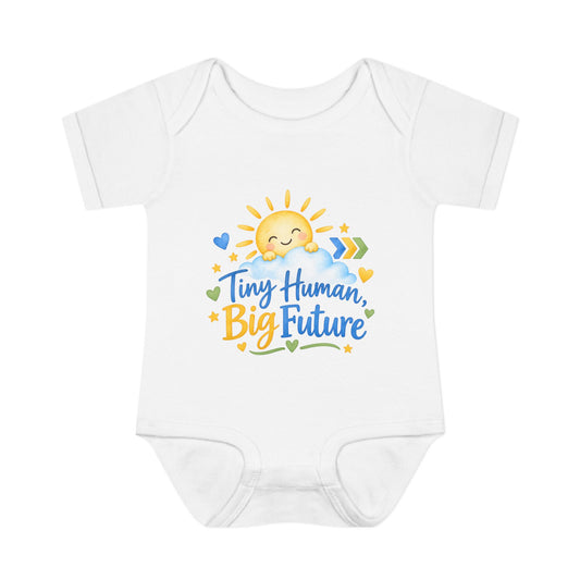 Tiny Human, Big Future – Down Syndrome Baby Bodysuit | Trisomy 21 New Baby Gift