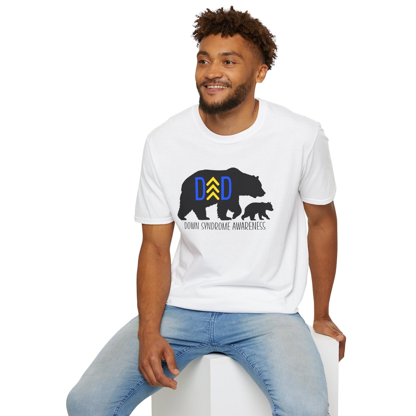 Down Syndrome Dad Bear – Unisex Softstyle T-Shirt