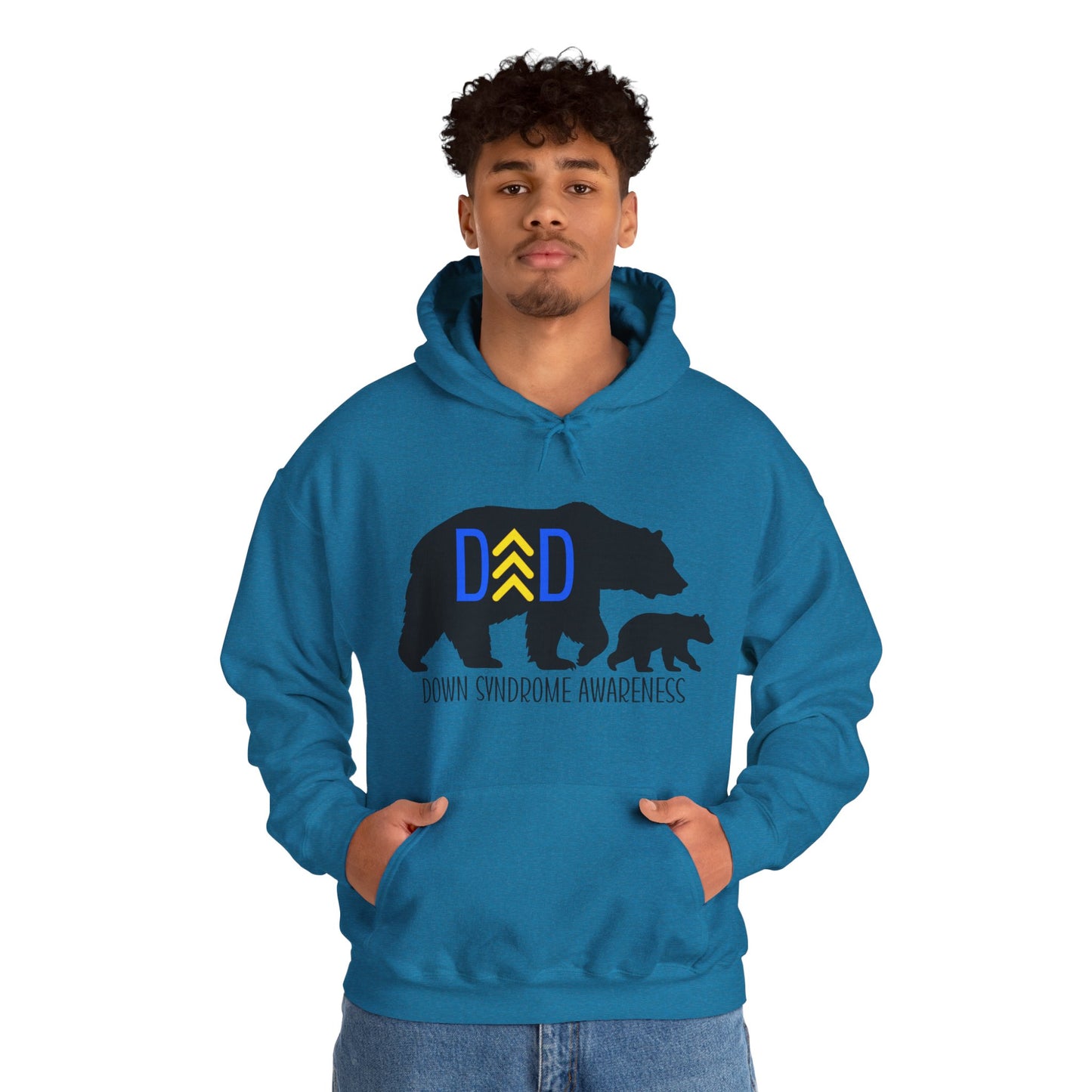 Down Syndrome Dad Bear - Unisex Heavy Blend™ Hooded Sweatshirt