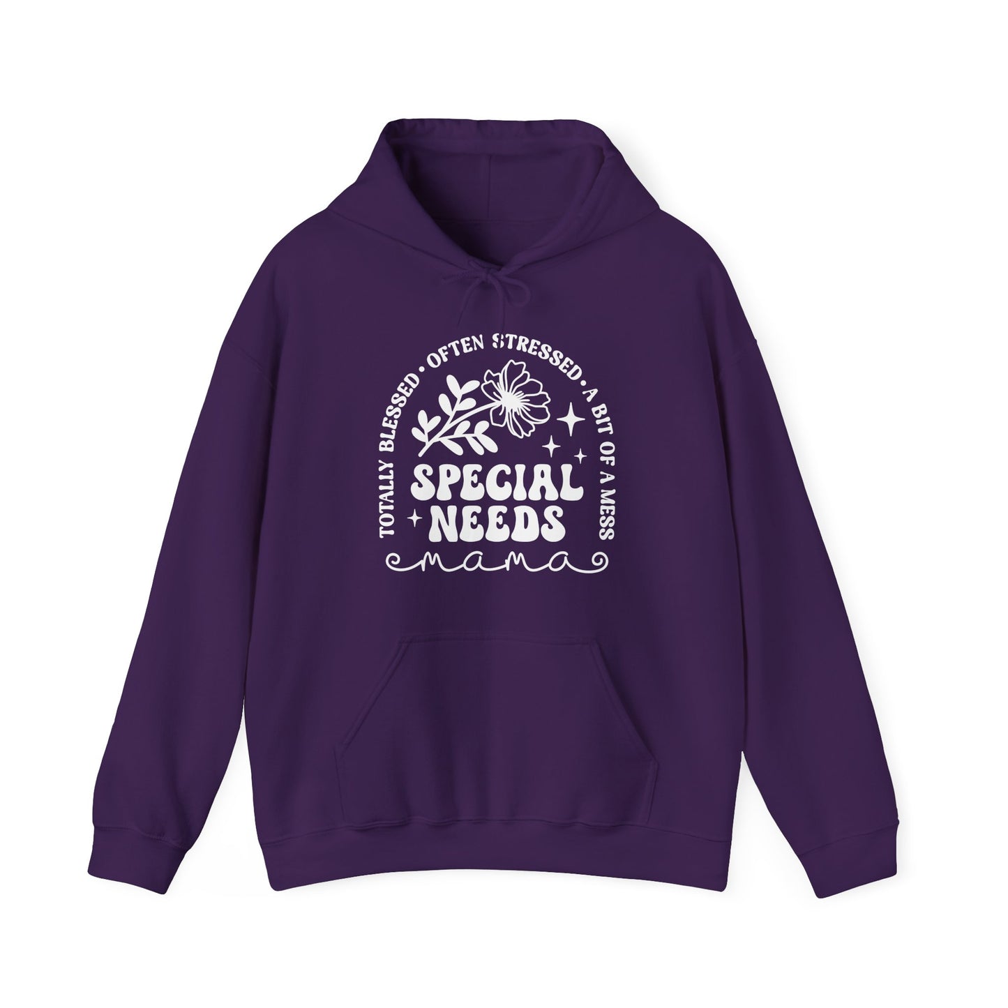 Special Needs Mama Hoodie — "Totally Blessed, Often Stressed" Comfort Pullover