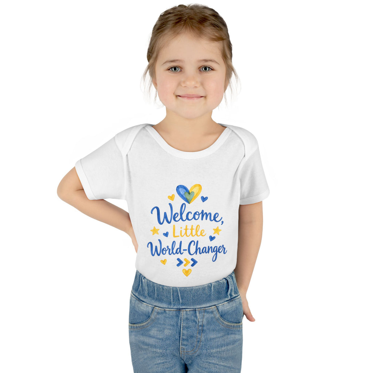 Welcome, Little World-Changer – Down Syndrome New Baby Bodysuit | Trisomy 21 Baby Gift