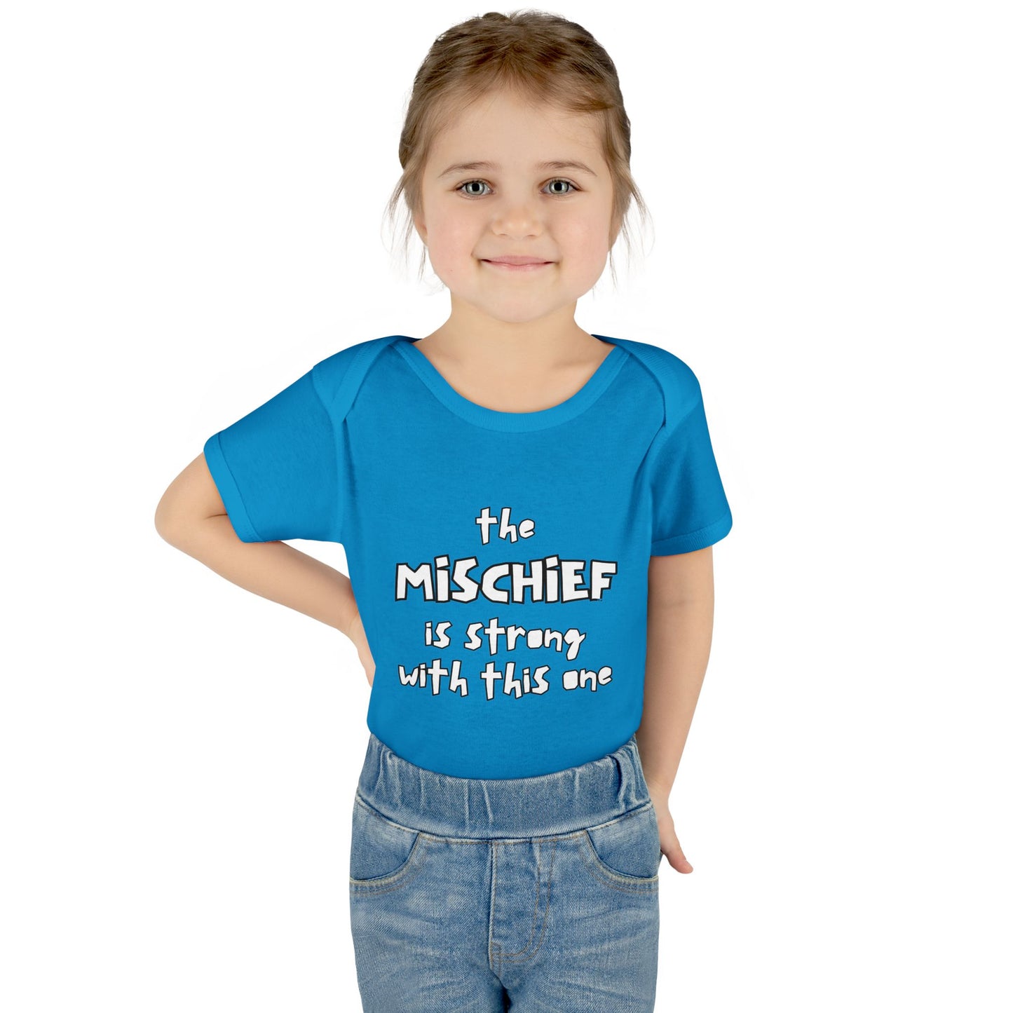 "The Mischief Is Strong With This One" – Funny Baby Bodysuit