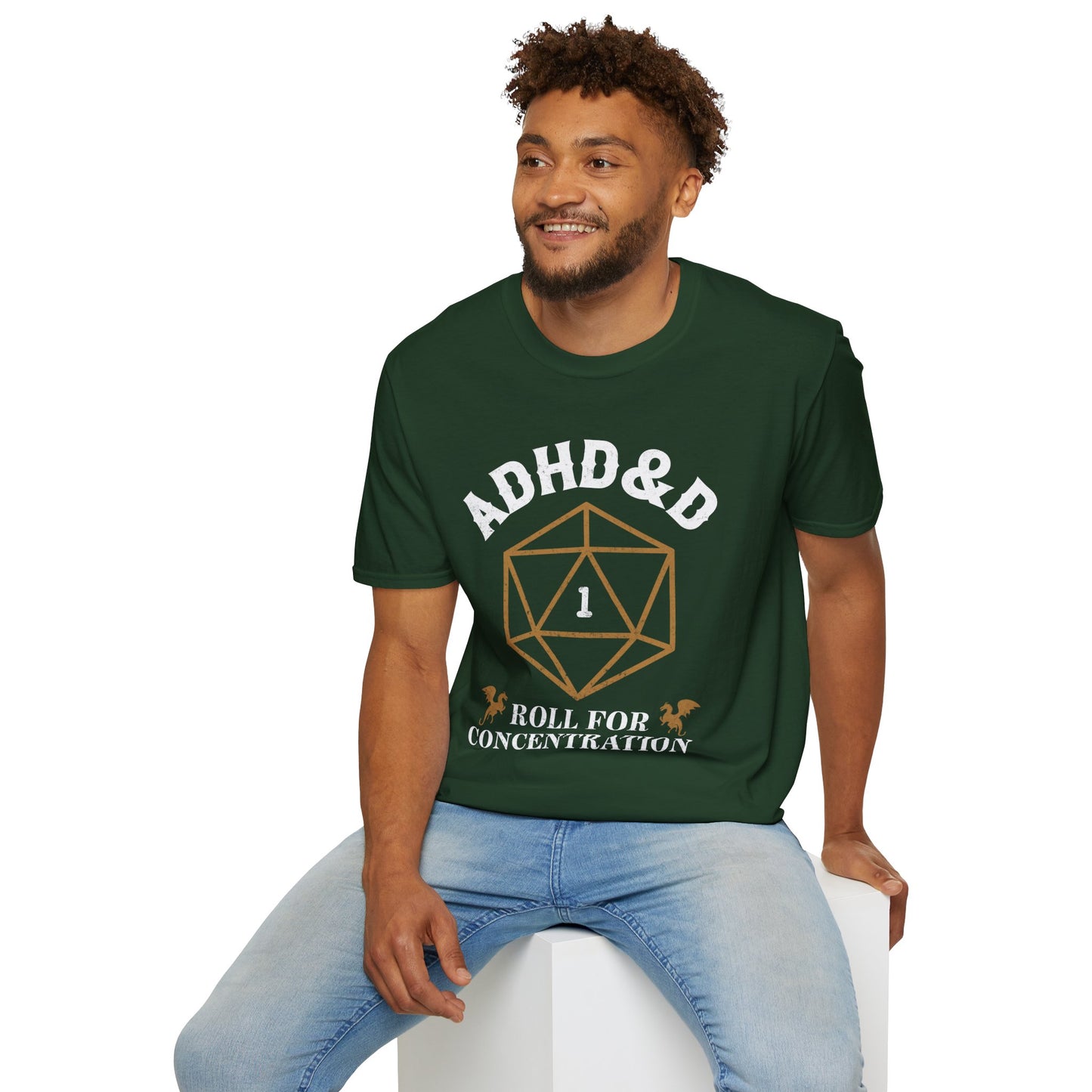 ADHD&D "Roll for Concentration" T-Shirt – Funny Gamer ADHD Awareness Tee