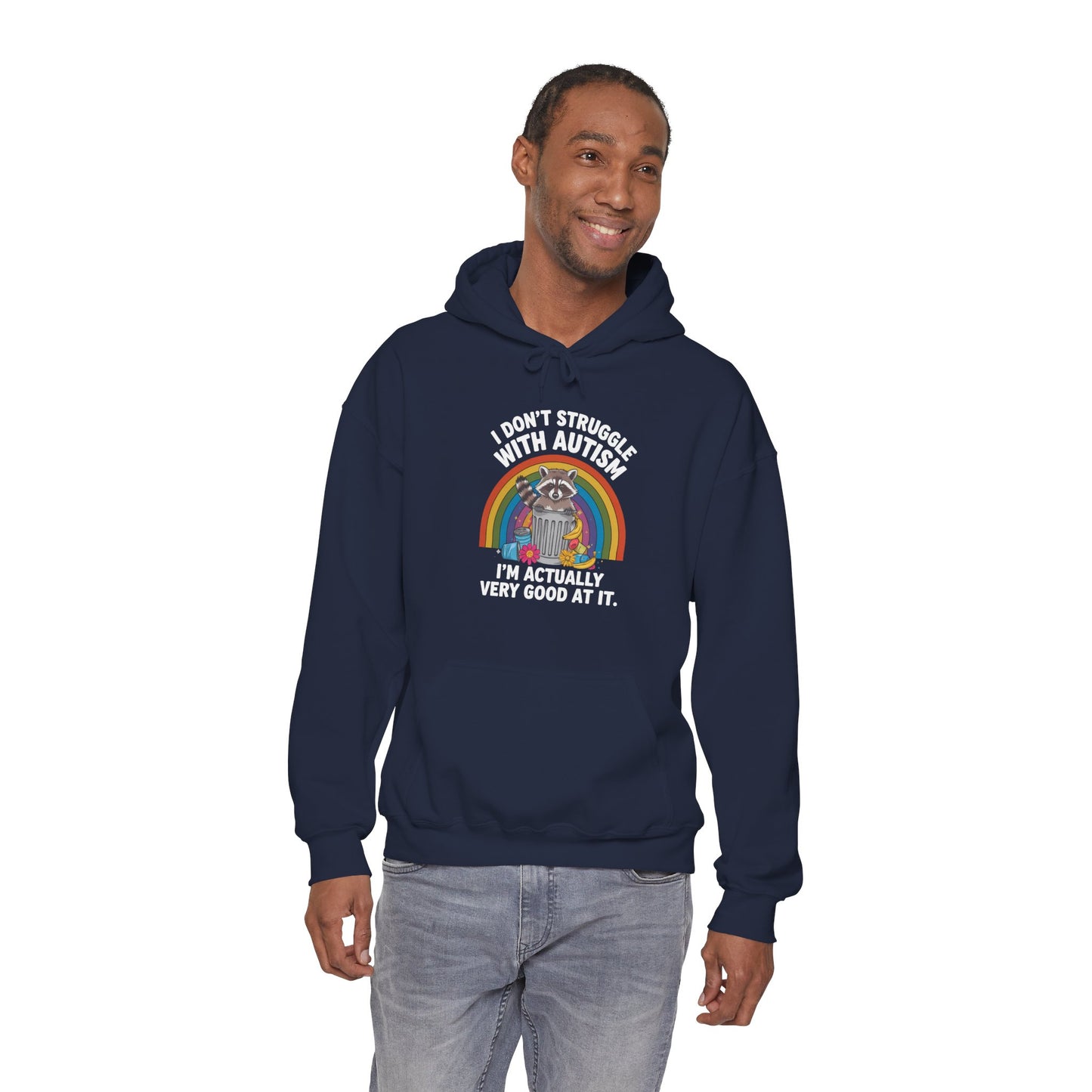 I Don't Struggle with Autism - Unisex Heavy Blend™ Hooded Sweatshirt