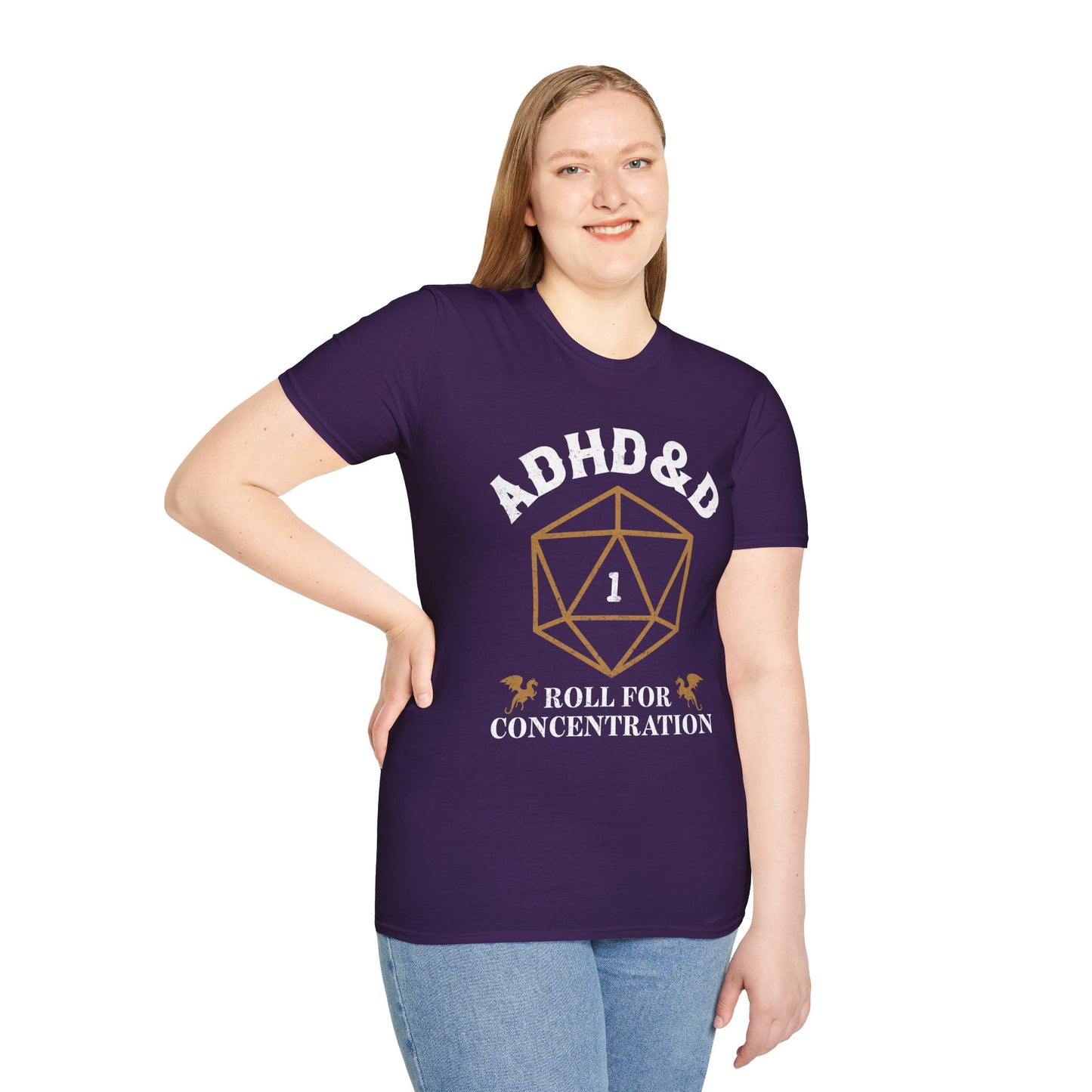 ADHD&D "Roll for Concentration" T-Shirt – Funny Gamer ADHD Awareness Tee