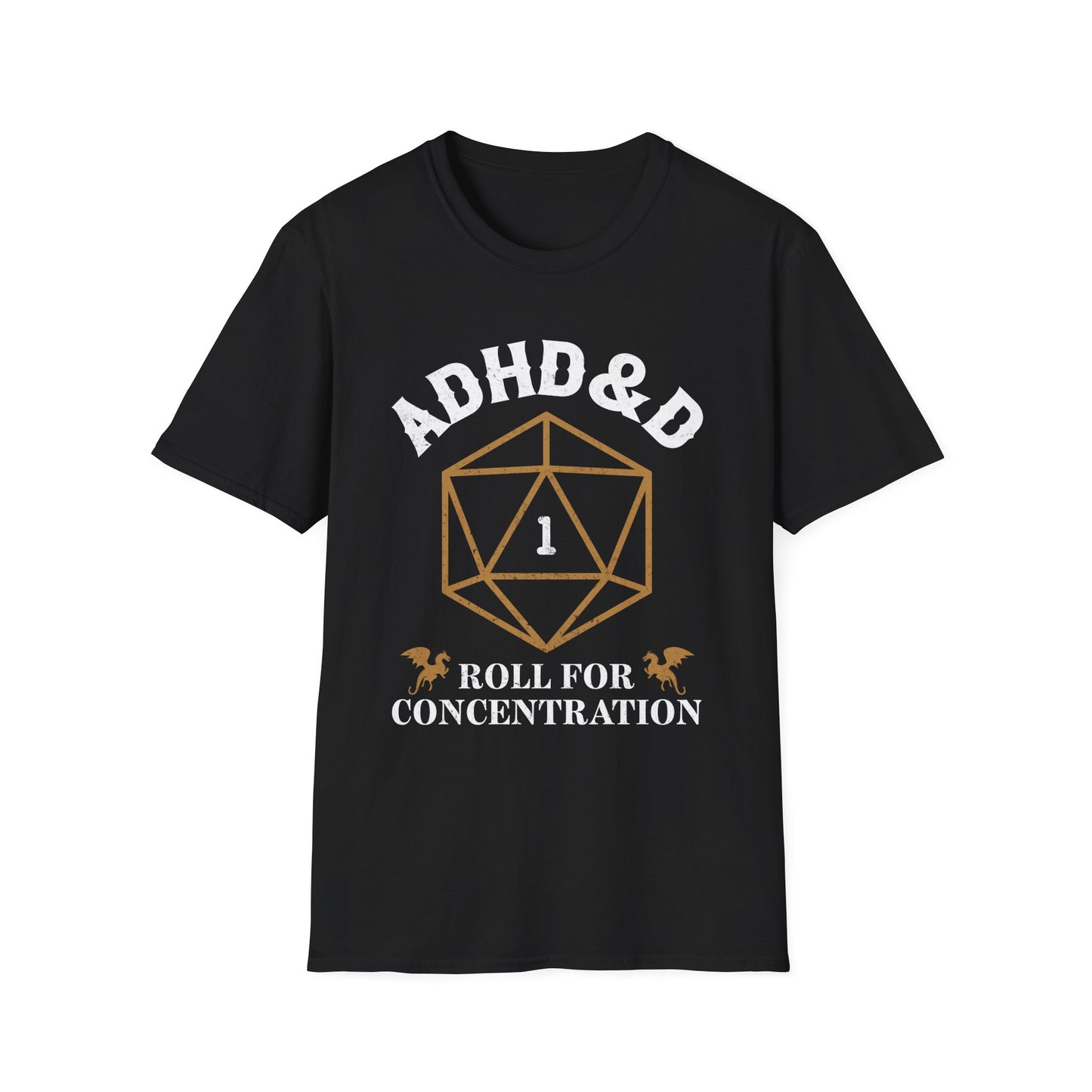 ADHD&D "Roll for Concentration" T-Shirt – Funny Gamer ADHD Awareness Tee
