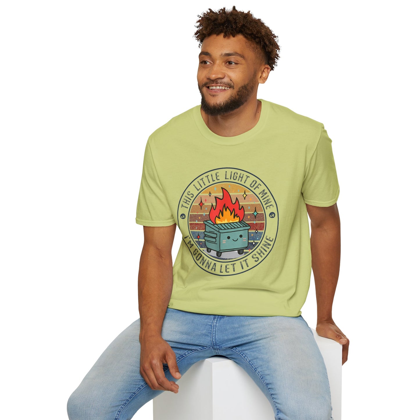 Funny Dumpster Fire T-Shirt — “This Little Light of Mine, I’m Gonna Let It Shine”