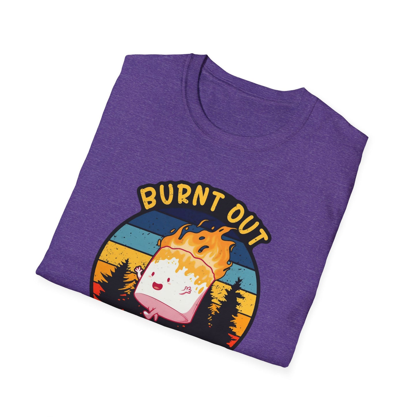 "Burnt Out But Optimistic" T-Shirt — Cute Retro Campfire Graphic Tee