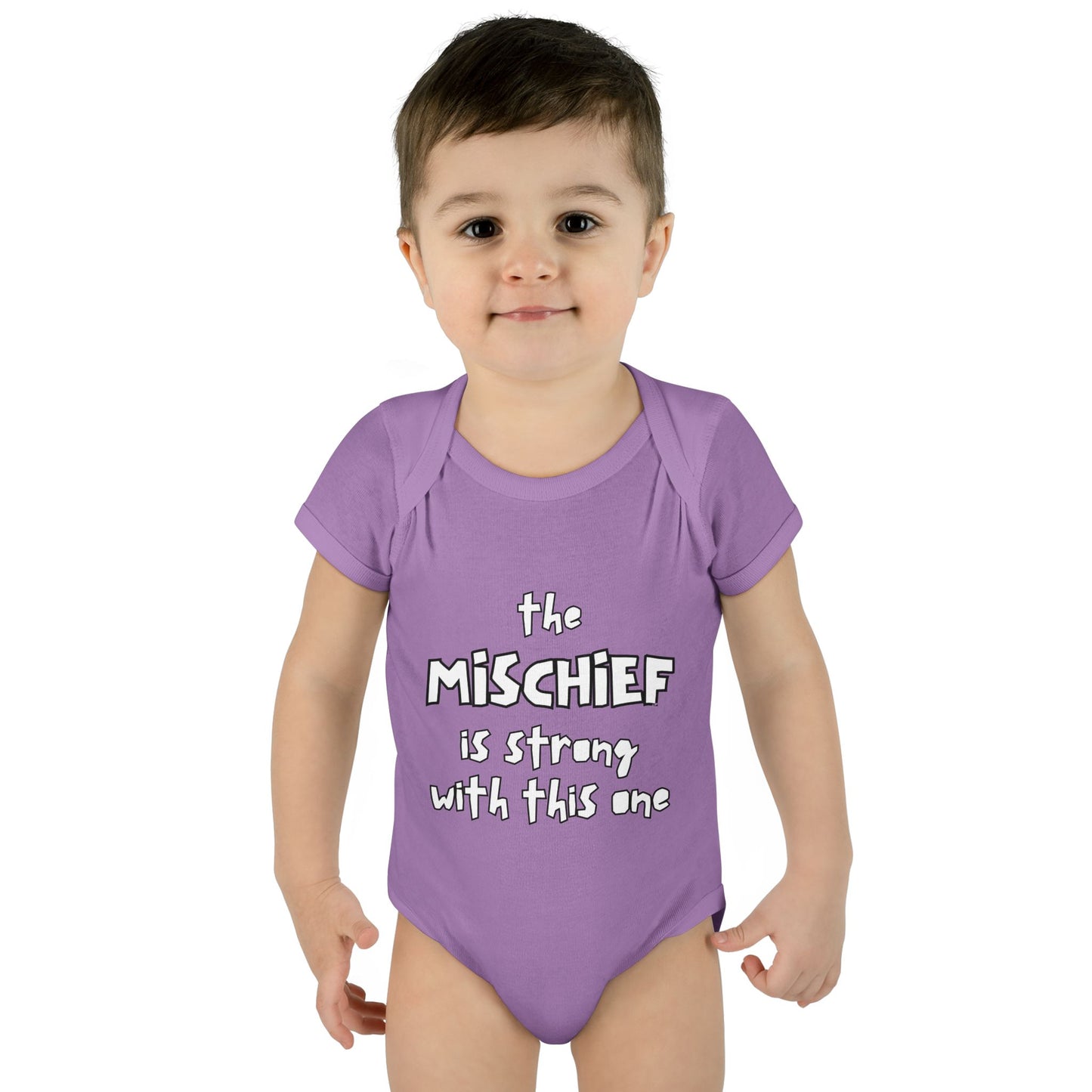 "The Mischief Is Strong With This One" – Funny Baby Bodysuit