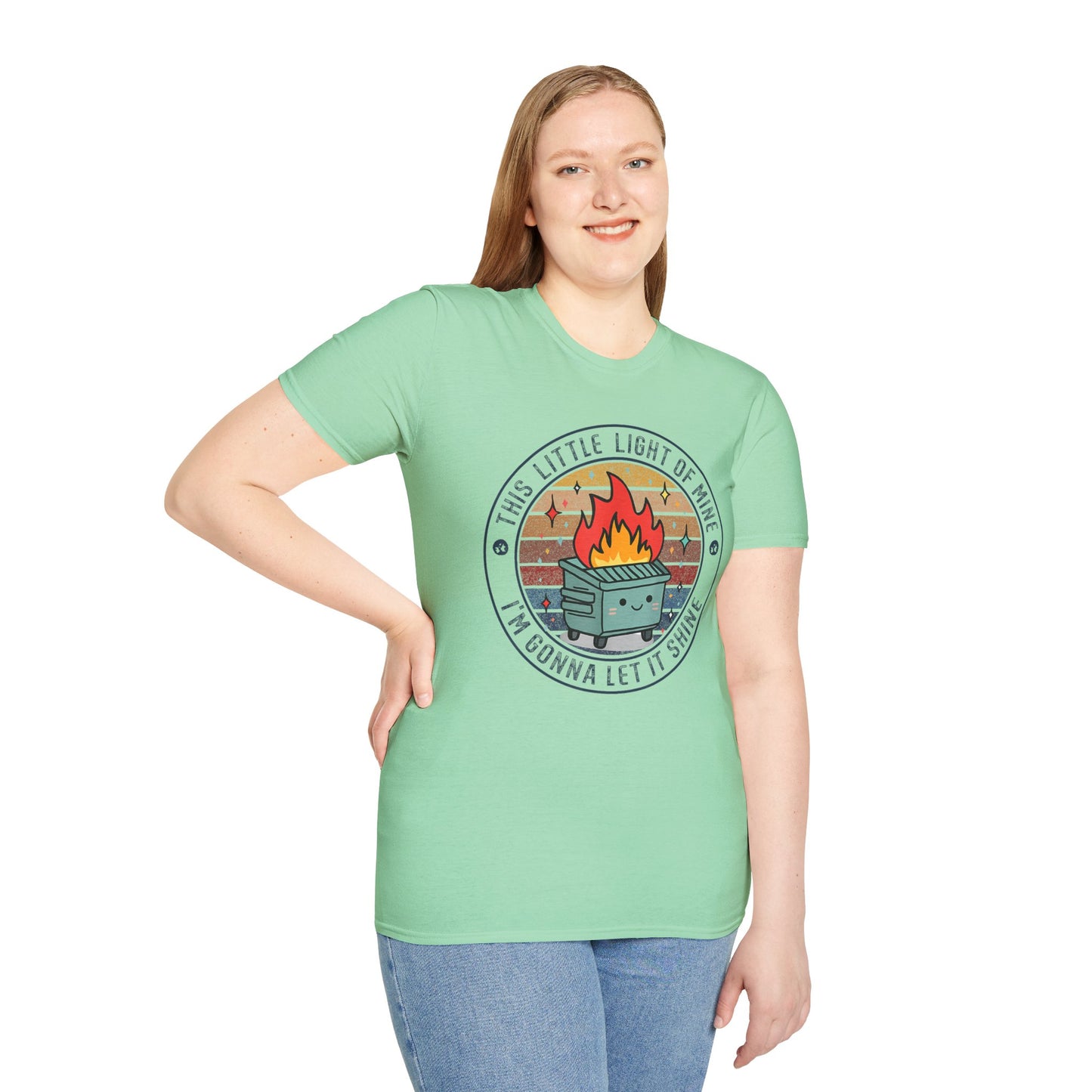 Funny Dumpster Fire T-Shirt — “This Little Light of Mine, I’m Gonna Let It Shine”