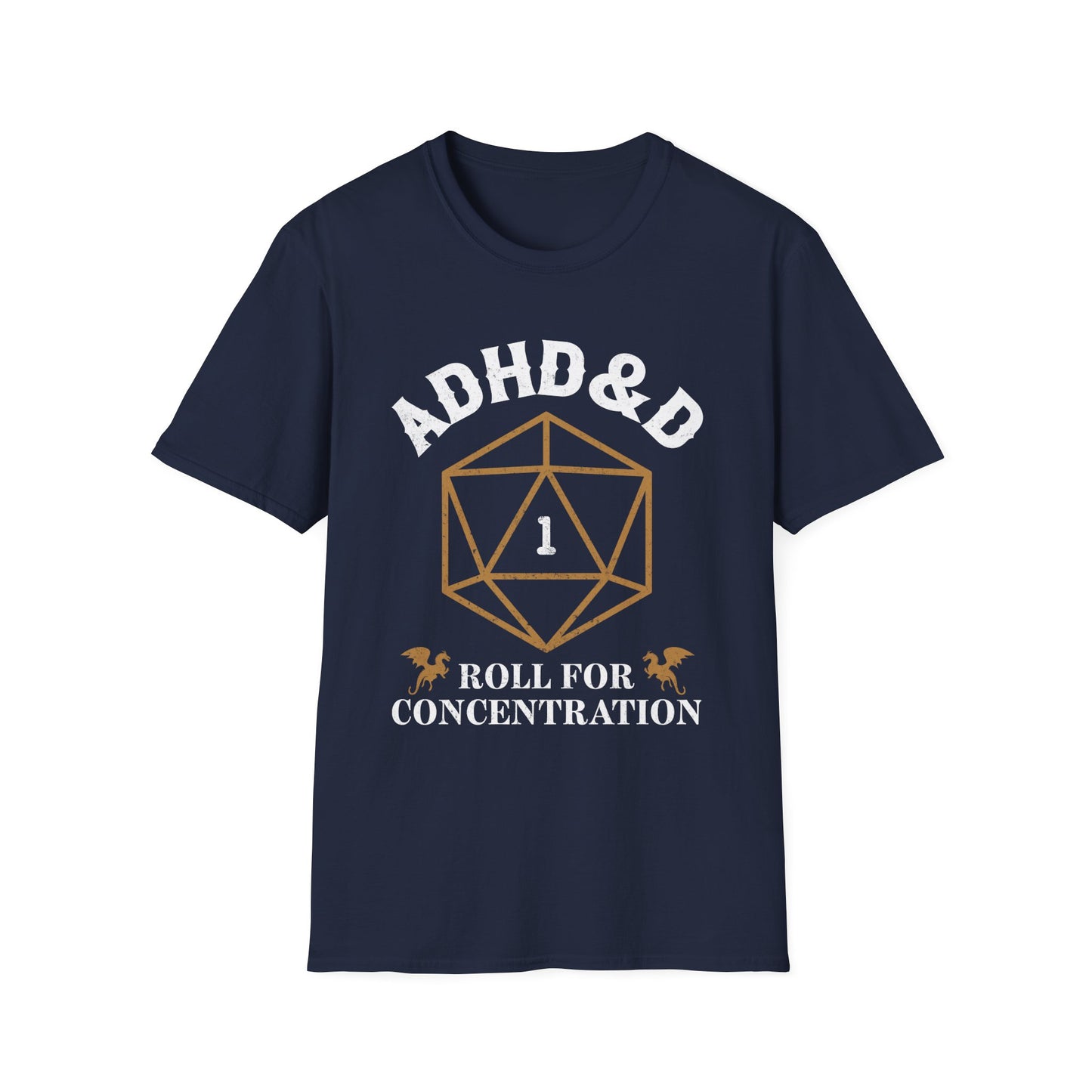ADHD&D "Roll for Concentration" T-Shirt – Funny Gamer ADHD Awareness Tee