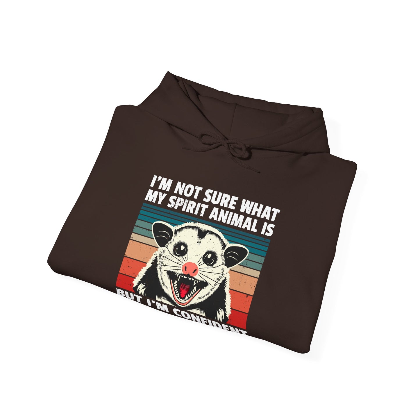 Rabid Possum Retro Hoodie – "I'm Not Sure What My Spirit Animal Is But I'm Confident It Has Rabies"