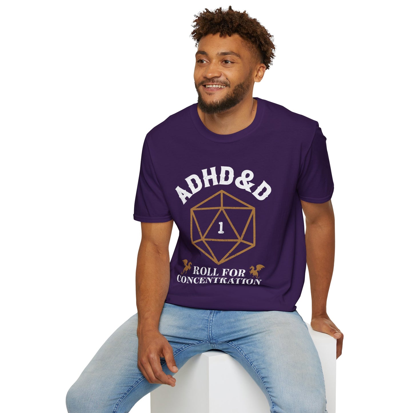 ADHD&D "Roll for Concentration" T-Shirt – Funny Gamer ADHD Awareness Tee