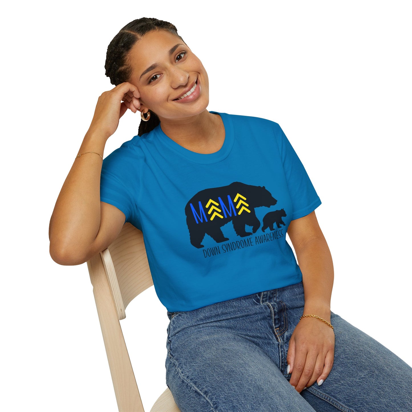 Down Syndrome Mama Bear - Unisex Softstyle T-Shirt