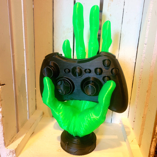 Alien Hand Game Controller Stand – 3D Printed in Translucent Green